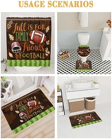ZOE GARDEN Fall Thanksgiving Bathroom Set 36x72 Inches