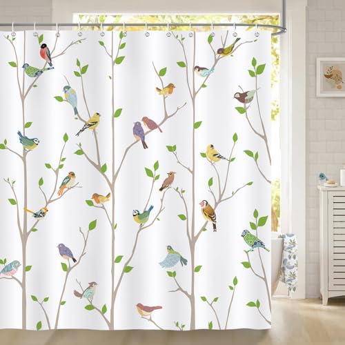 Bonhause Spring Birds Shower Curtain Set