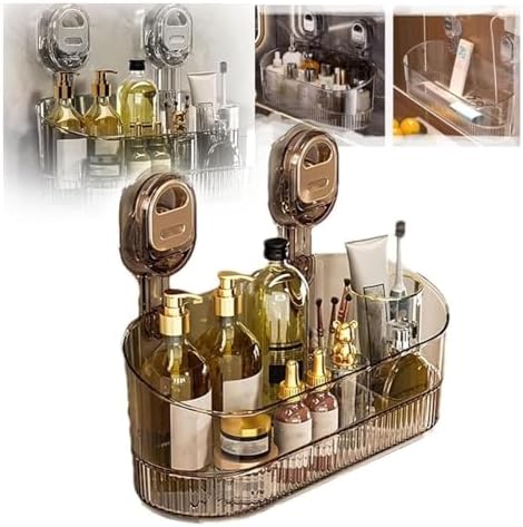 No Drill Bathroom Suction Storage Box with Large Capacity