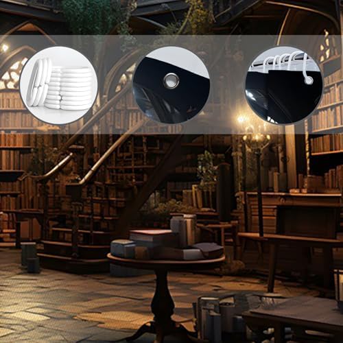 Gothic Library Shower Curtain with Hooks