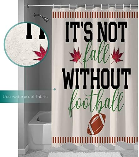 ZOE GARDEN Football Shower Curtain Set 54x78 with Hooks
