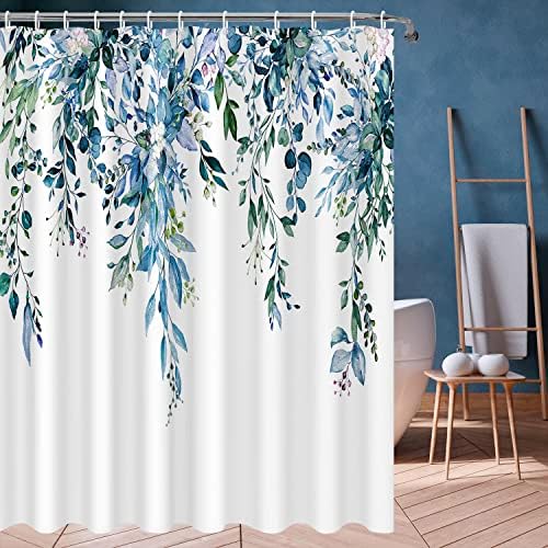 Extra Long Eucalyptus Leaves Shower Curtain 72x84 Inch