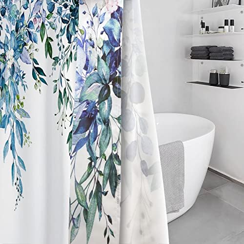 Extra Long Eucalyptus Leaves Shower Curtain 72x84 Inch