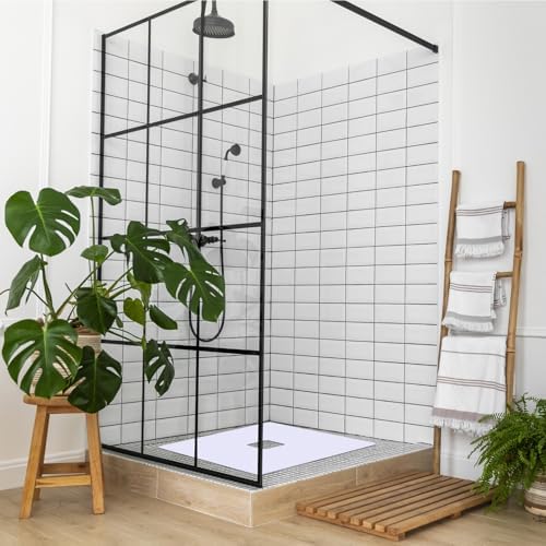 Dunzoom 21x21 Nonslip Shower Mat with Drain Hole