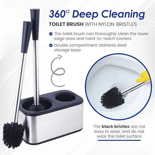 My Joy Shop Stainless Steel Toilet Brush and Holder Set