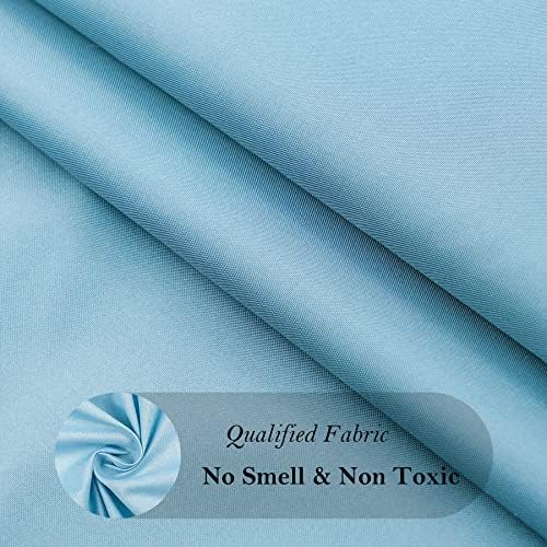 AooHome 48x72 inch Shower Liner with Hooks and Weighted Hem - Blue