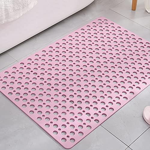 Anti Slip Bath Mat with Suction Cups and Drainage Pink 70x38cm