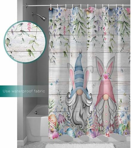 ZOE GARDEN Easter Gnomes Shower Curtain Set