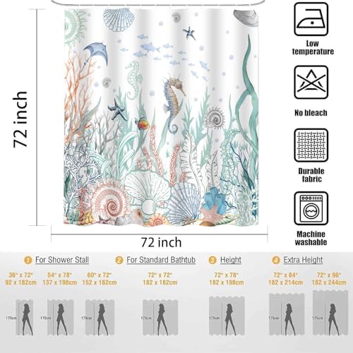 PAEOT Nautical Coastal Shower Curtain Set