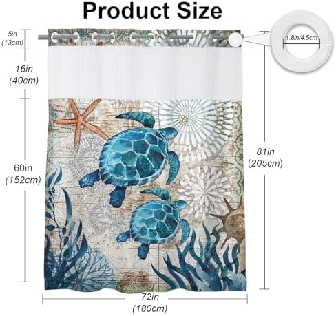 Final Friday Green and Teal Sea Turtle Shower Curtain Set