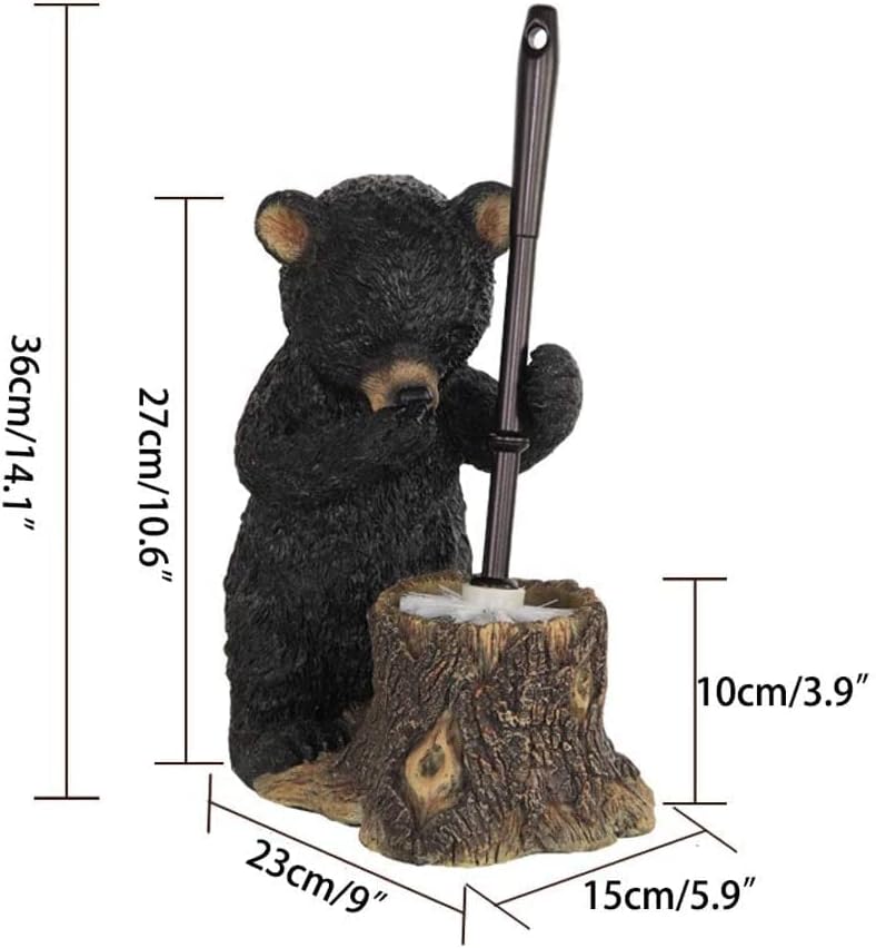 Toilet Brush with Holder Set Bear Design Deep Cleaning