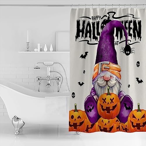 ZOE GARDEN Halloween Gnomes Shower Curtain Set
