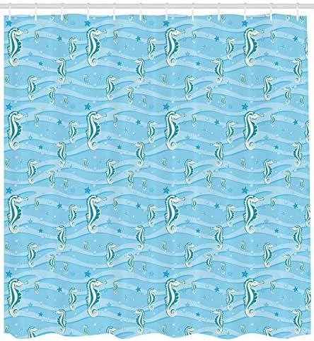 Ambesonne Animal Shower Curtain with Hooks 69 W x 84 L Blue