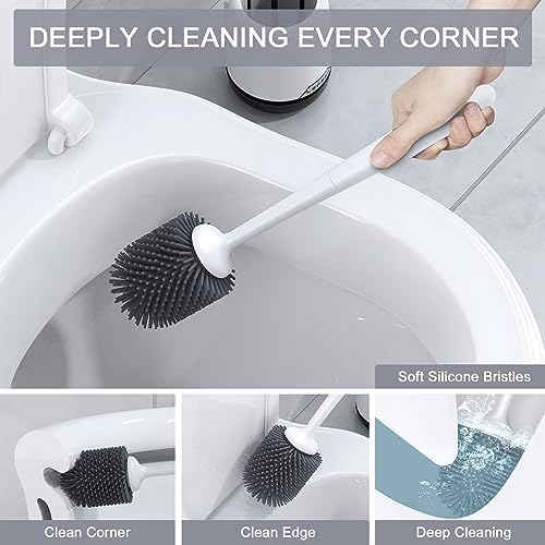 Lefree Toilet Brush Set with Ventilated Holder and Wall Mount Option