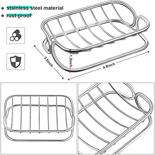 Patelai Stainless Steel Bar Soap Dish Self Draining