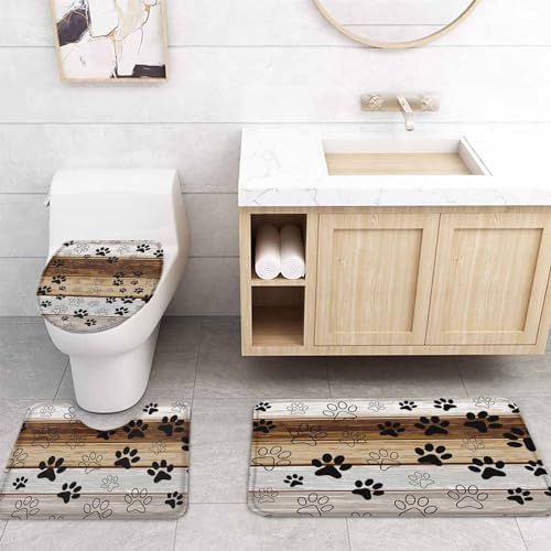 ZOE GARDEN Farmhouse Paw Print Bathroom Set 1