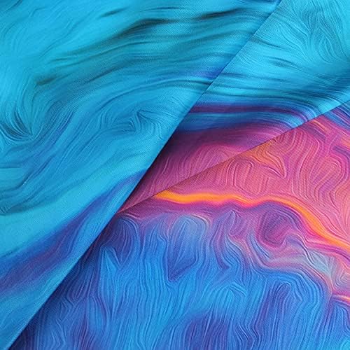 RosieLily Abstract Shower Curtain Sets with 12 Hooks in Orange Teal and Purple