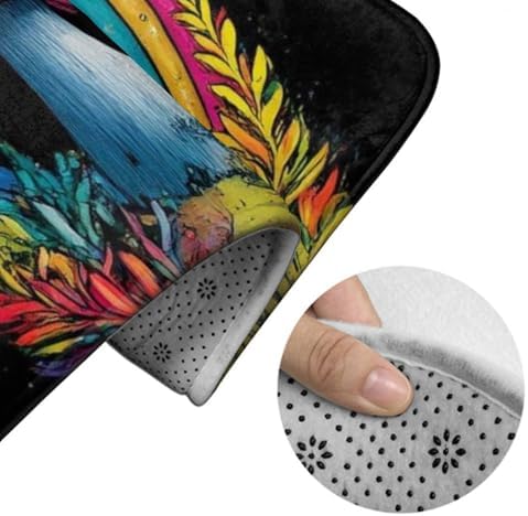 BoomDragon Anti-Slip Trippy Mushroom Bathtub Mat Set