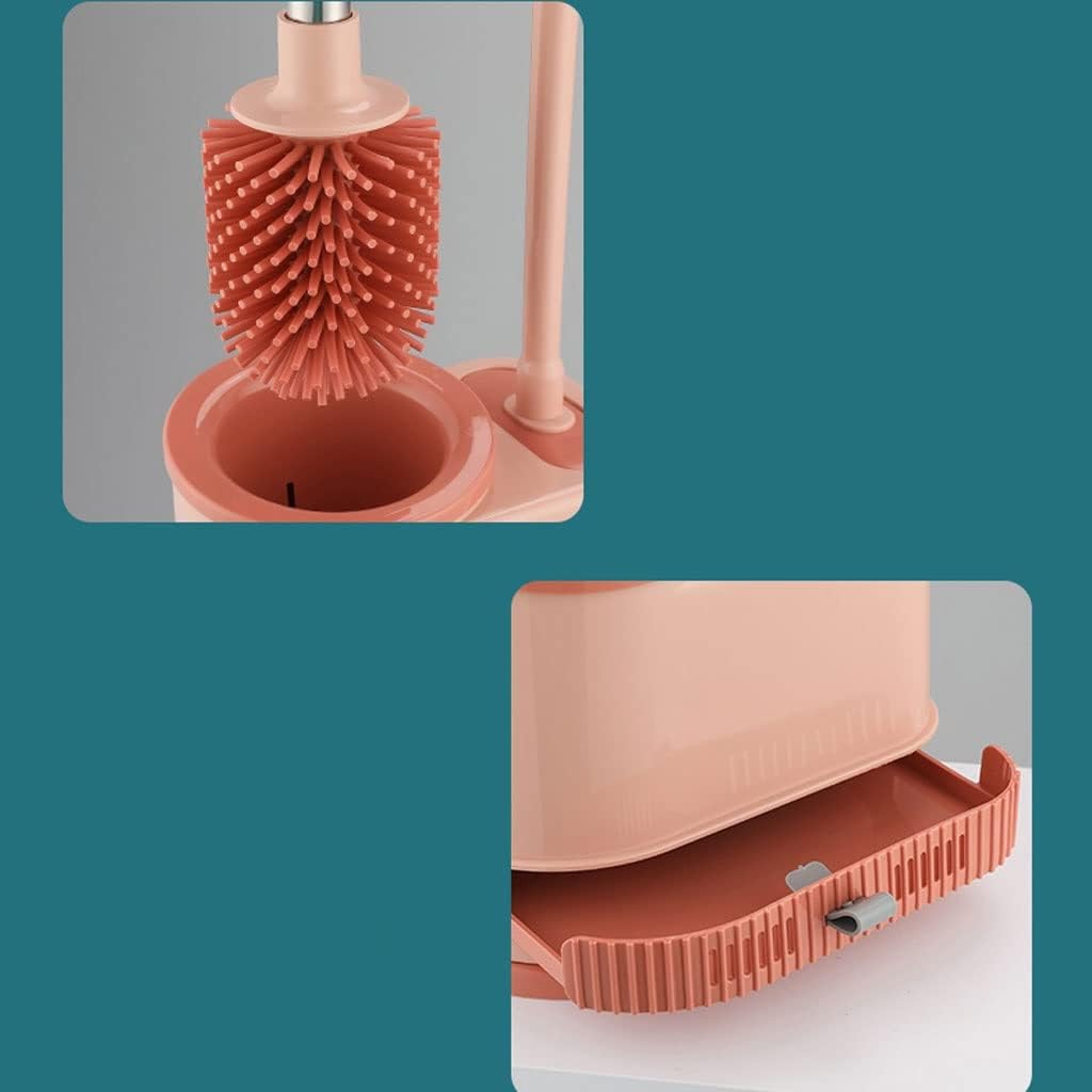 INKTUS Toilet Brush with No-Slip Handle and Quick Drying Holder Set