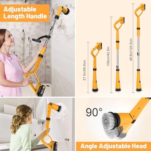 Denqir 1500 RPM Electric Spin Scrubber for Dewalt 20V Battery No Battery