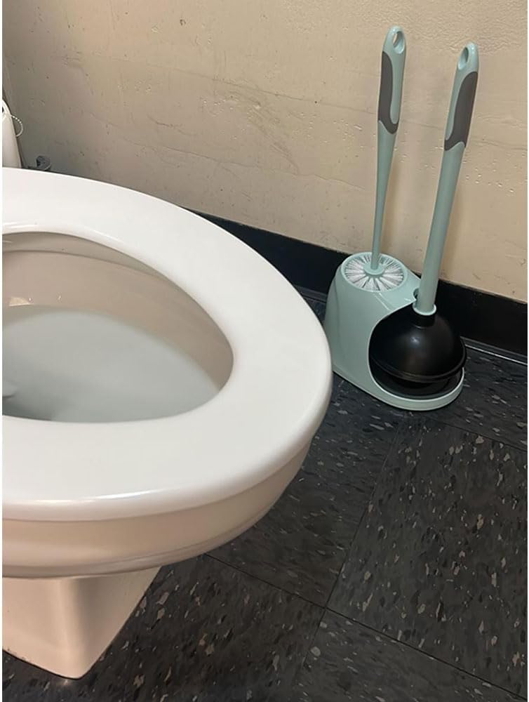 2-Piece Toilet Cleaner with Brush Caddy and Holder