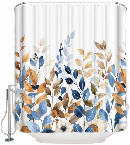 ZOE GARDEN Fall Eucalyptus Shower Curtain Set 1