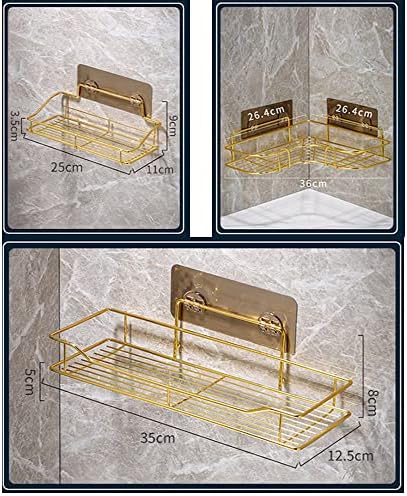 Stainless Steel Golden Shower Shelf Organizer