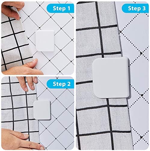 Jetec 2 Piece White Shower Curtain Clips with Adhesive