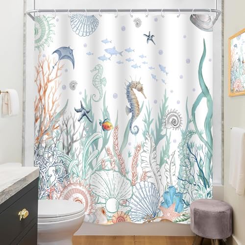 PAEOT Nautical Coastal Shower Curtain Set