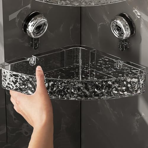 Awakentti Corner Shower Shelf No Drill Gray Storage Rack