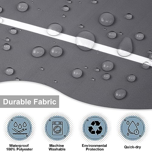 Likiyol Black Ombre No Hook Shower Curtain Set with 2Pcs Liner