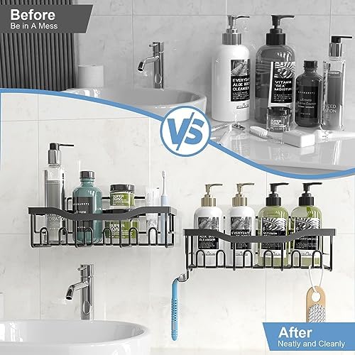 Phiaso 6 Pack Shower Caddy - Drill-Free Stainless Steel Organizer