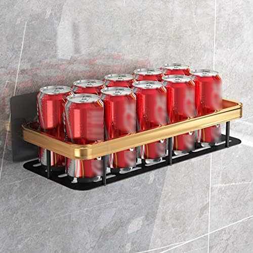 Shower Caddy Organizer Rack with Suction Cups Black Gold Aluminum