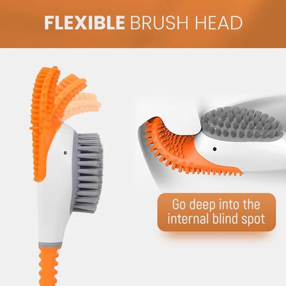 Toilet Brush 2 Pack with Ventilated Holder and Diving Duck Scrubber