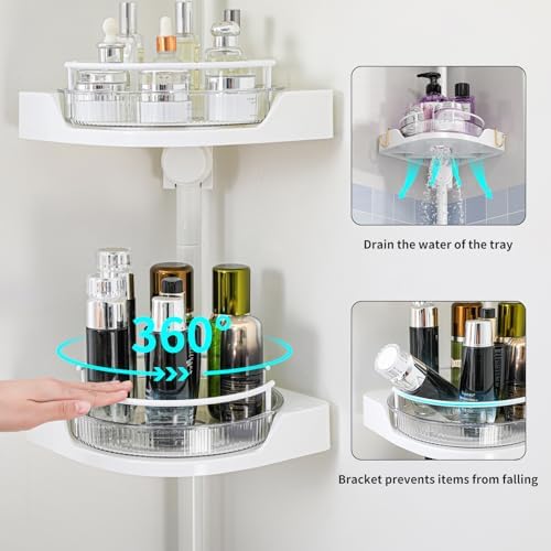 Shuang Qing 4-Tier Rotating Shower Caddy with Safety Guardrail
