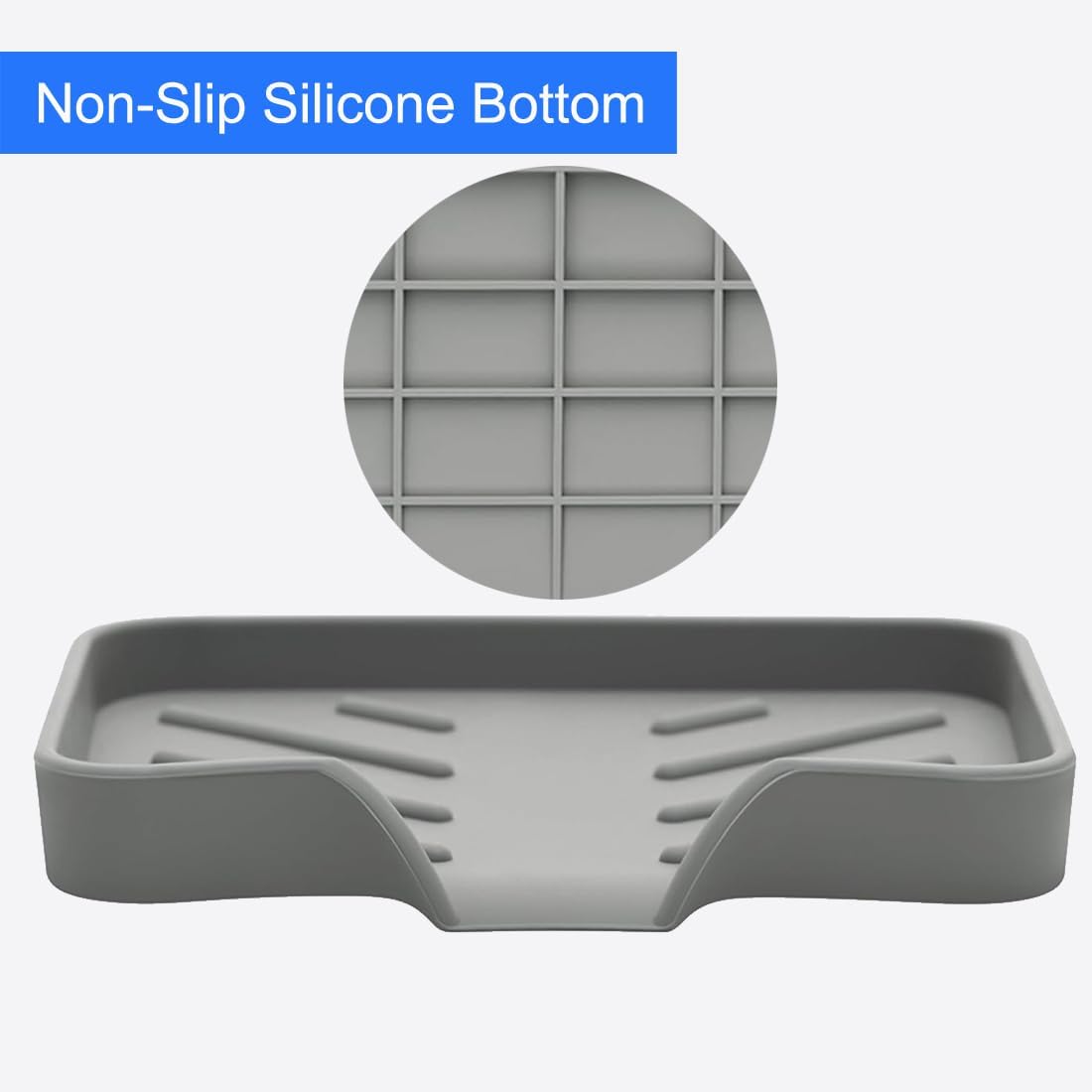 Metopets Sponge Holder with Drain Spout - Grey 47 x 36