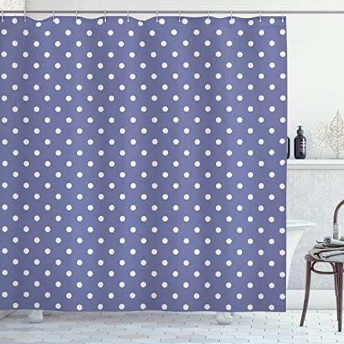 Ambesonne Abstract Shower Curtain Set with Hooks 69 x 75 Blue Violet White