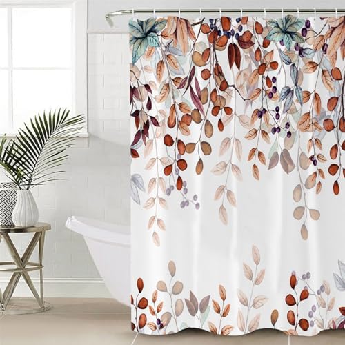 ZOE GARDEN Fall Shower Curtain Set with Rug and Hooks