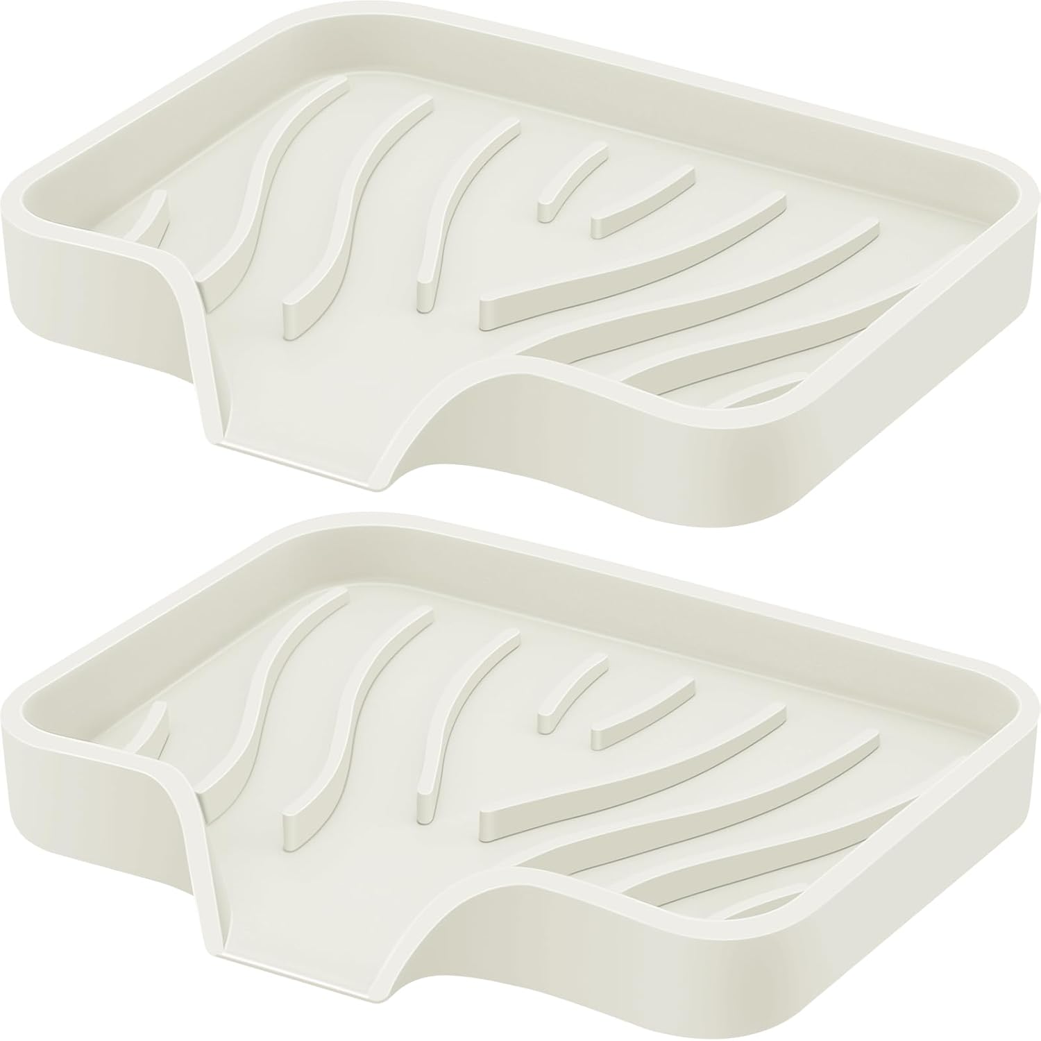 SAISN Silicone Soap Dish 2 Pack Self Draining