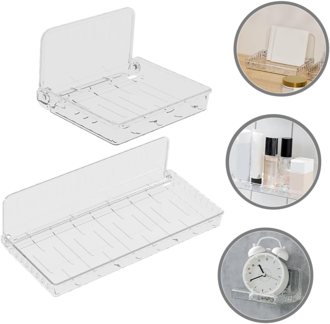 Zerodeko 2pcs Foldable Wall Towel Shelf No Drilling