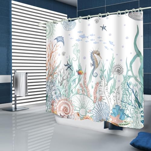 PAEOT Nautical Coastal Shower Curtain Set