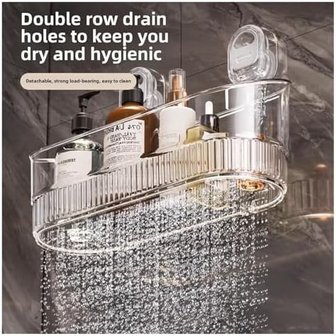 No Drill Bathroom Suction Storage Box with Large Capacity