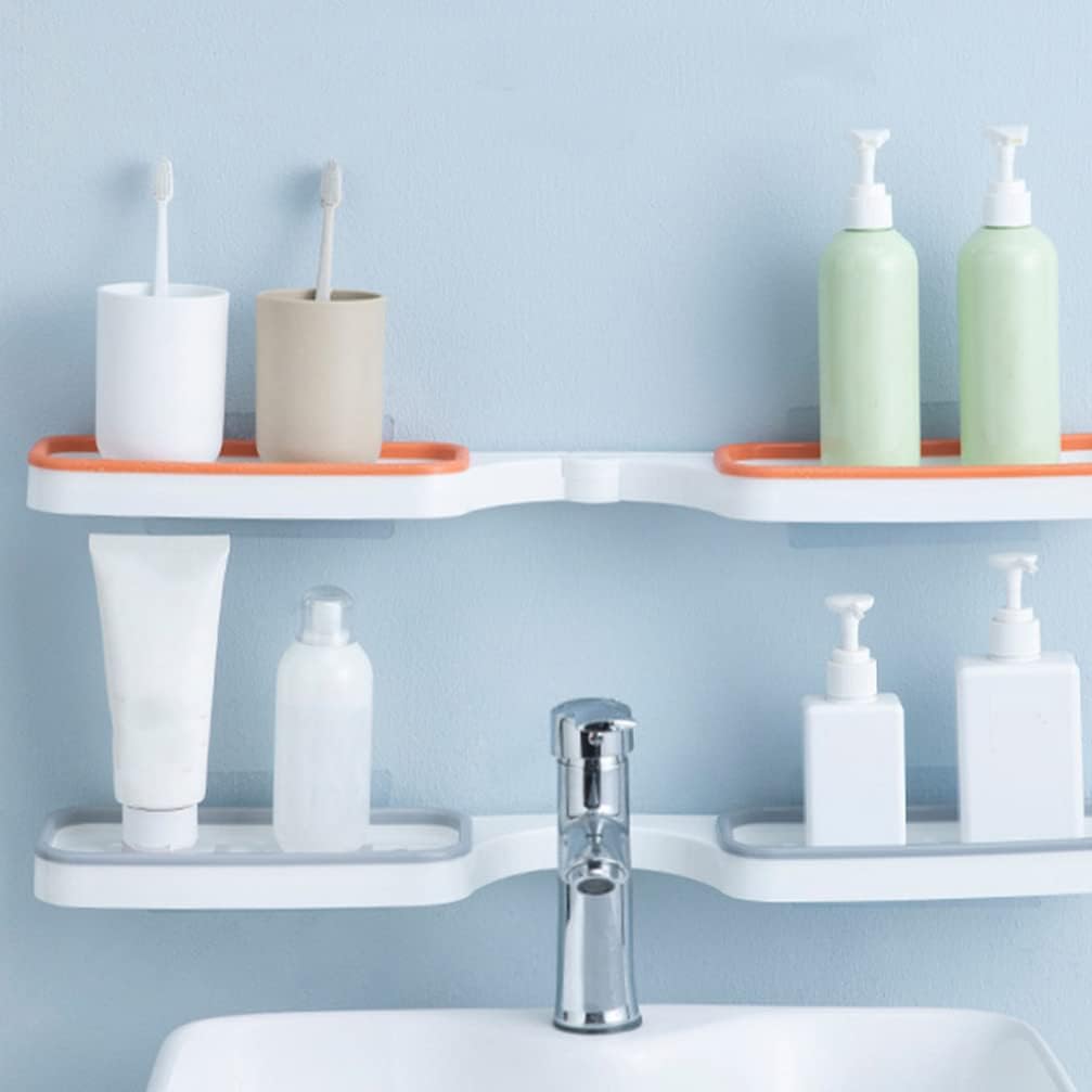 Beaupretty Shampoo Holder Organizer 2Pcs Wall Mount Shower Rack