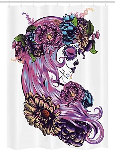 Ambesonne Gothic Stall Shower Curtain with Hooks 54 x 78 Purple Blue