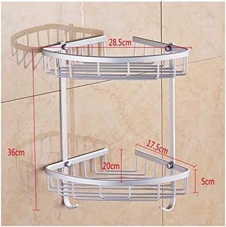 Aluminum Shower Caddy Double Tiers Triangle Bath Organizer