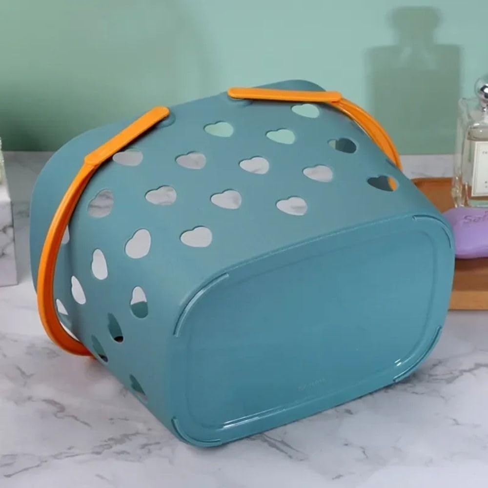 1PCS Heart-Shaped Portable Shower Basket with Handle