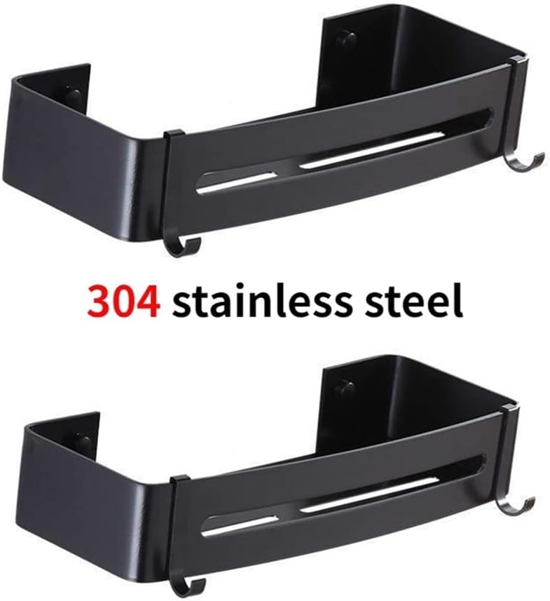 Shower Caddy Stainless Steel Wall Mounted Black Organizer