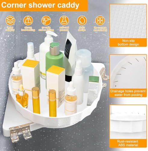 2 Pack Corner Shower Caddy with 360 Rotate