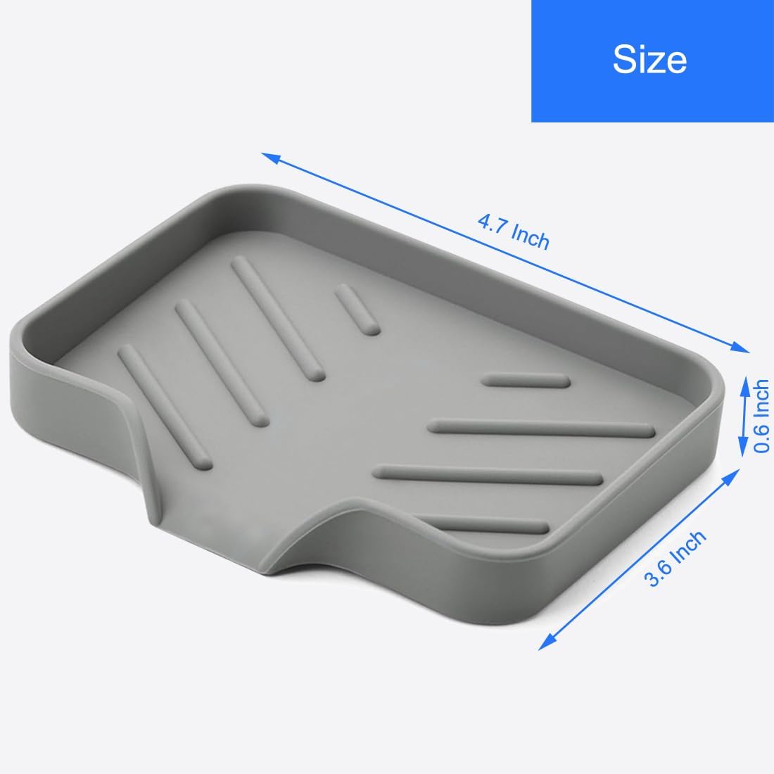 Metopets Sponge Holder with Drain Spout - Grey 47 x 36