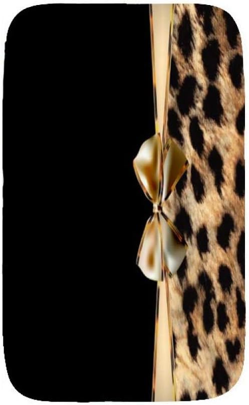 Uphome Leopard Print Bath Mat - Slip Resistant Washable 75x45cm